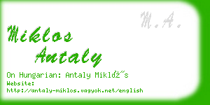 miklos antaly business card
